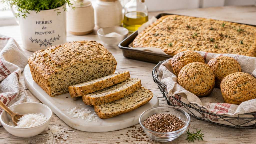 Flaxseed low carb broodjie