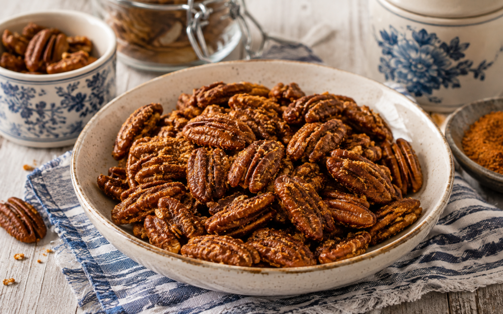Gesoute pekans met gerookte Spaanse paprika