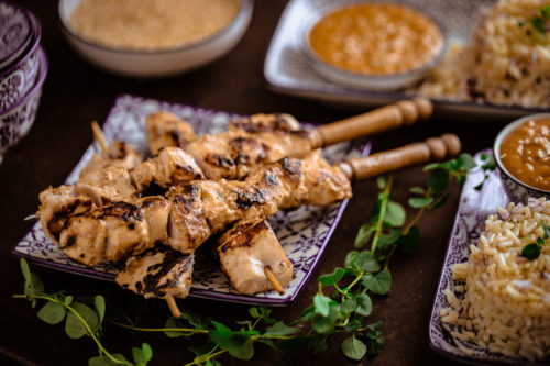 Hoender Satay met Pindakaas sous