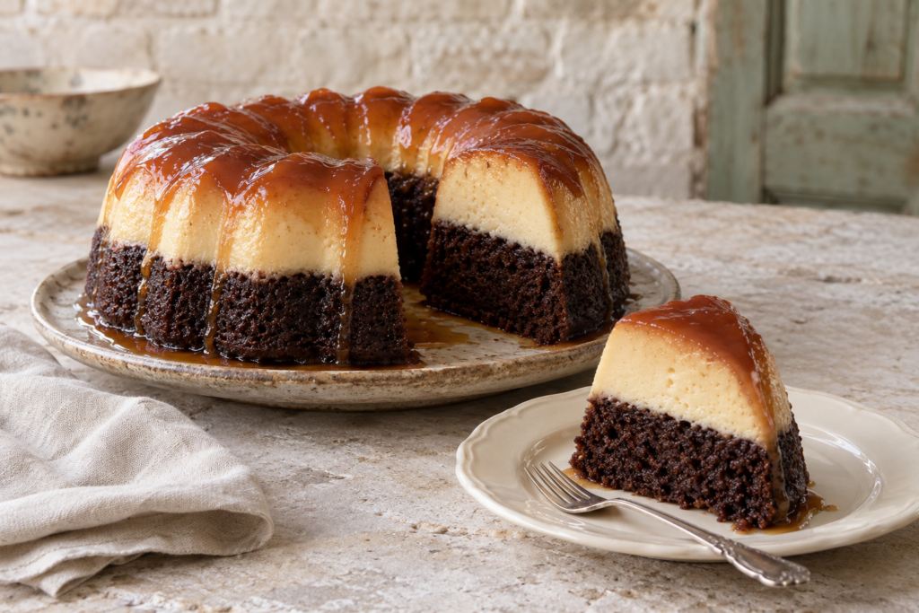 Karamel Sjokolade Flan koek
