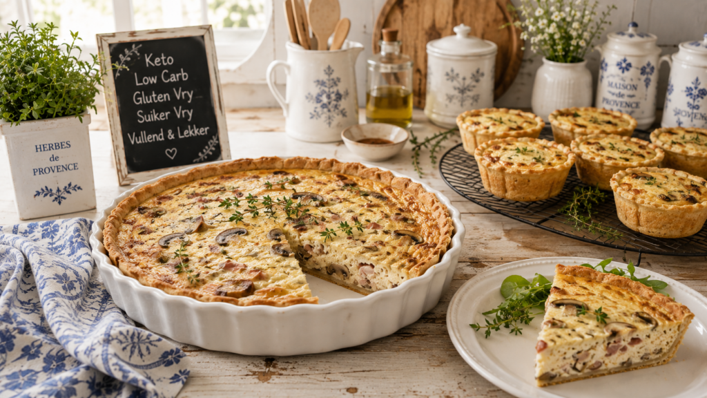 Keto Hoender en Sampioen quiche