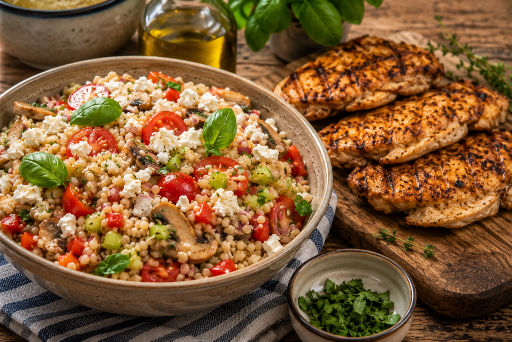 Kits Cous-cous slaai met gepekelde Hoender filette