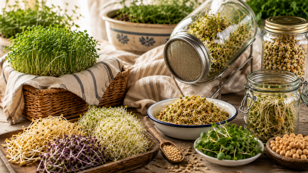 Micro greens en Spruite, groei jou eie!