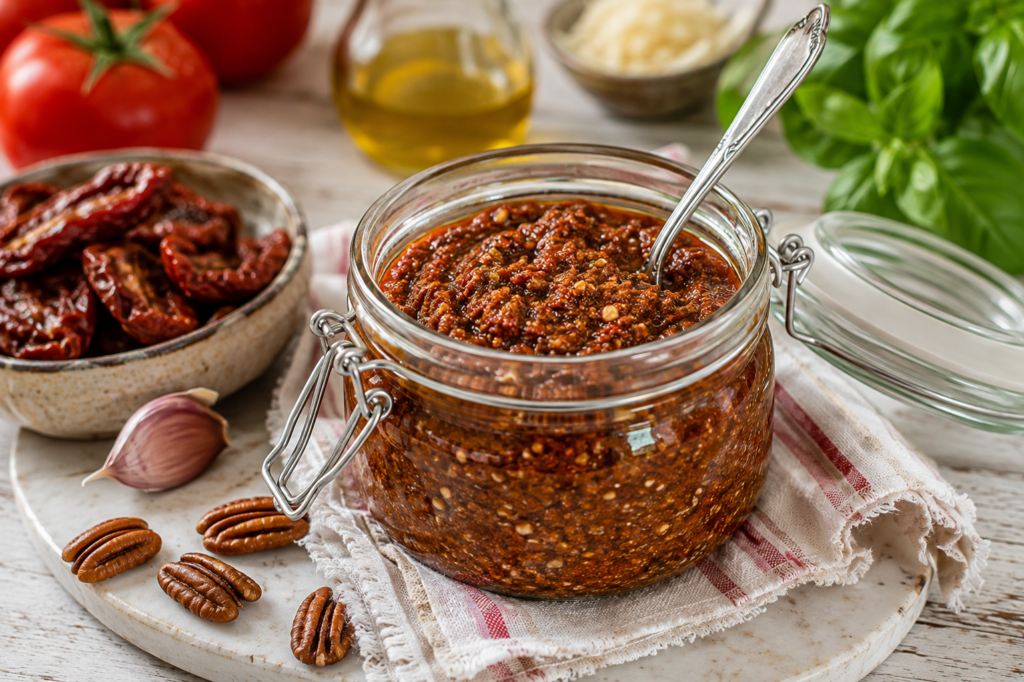 Son gedroogde Tamatie pesto