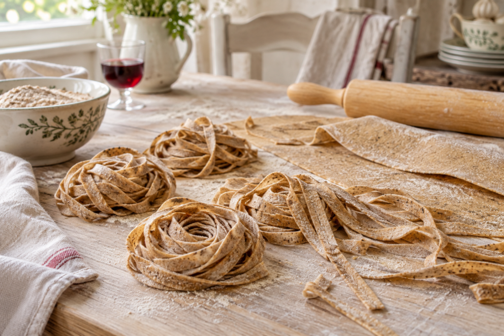 Tuisgemaakte Volkoring Steengemaalde Pasta